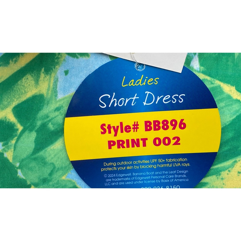 Banana Boat Sundress Size Medium Blue Green Leaf UPF 50+ New With Tags - Picture 8 of 9